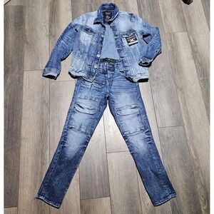 Jordan Craig Legacy Edition Boys Denim Set Jacket Jeans 10 Streetwear 2 Piece